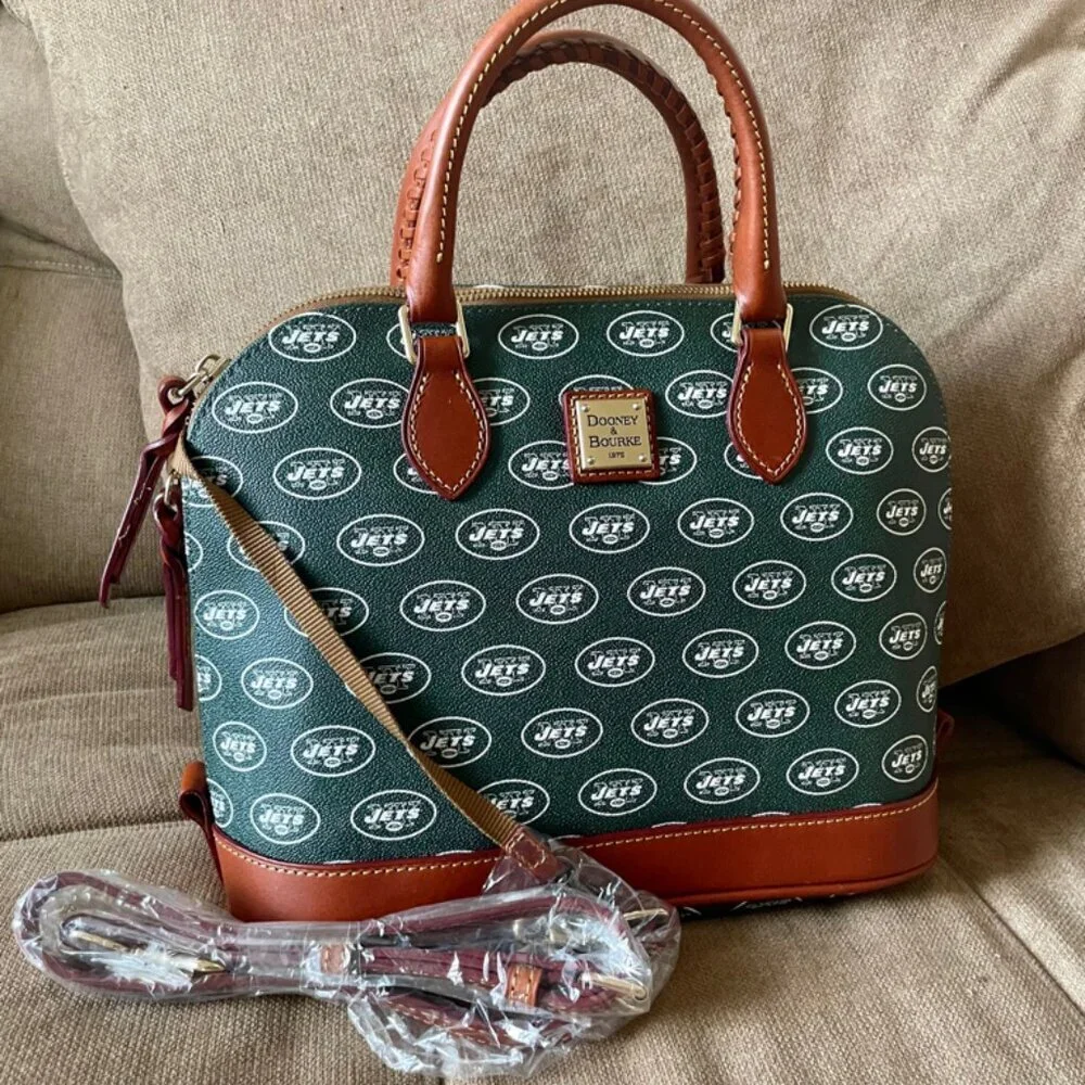 NFL NEW YORK JETS FOOTBALL‎ DOONEY & BOURKE SATCHEL CROSSBODY BAG FAN / TAILGATE